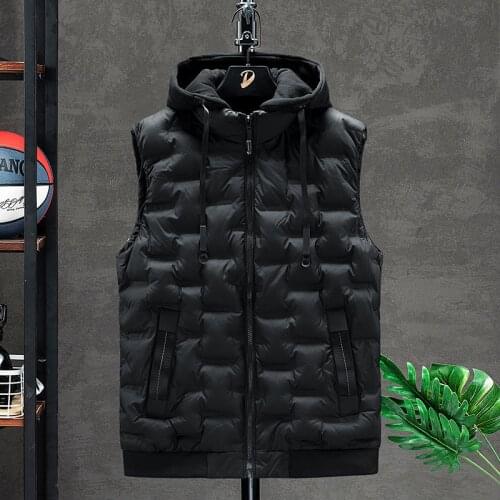 Crocodile brand 2021 Hot-selling New Mens Winter Vest Down Vest Men Casual Waistcoat Sleeveless Jackets Men Hooded Vest