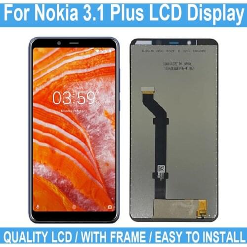 6.0" New LCD Display For Nokia 3.1 Plus Display Touch Screen For Nokia 3.1 Plus Digitizer Assembly Replacement Repair Parts+Tool