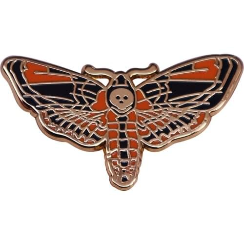The iconic death head moth enamel pin that Buffalo Bill coveted so much in Silence of the Lambs