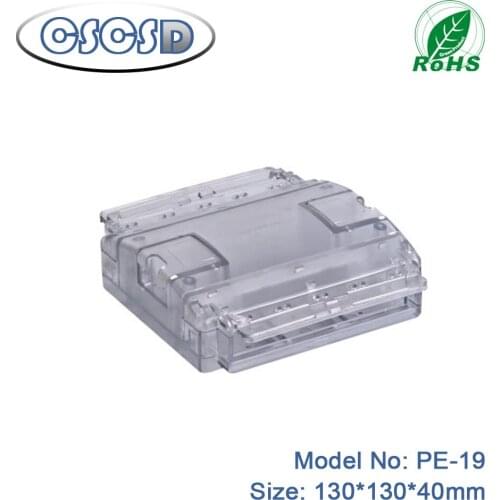 1pcs/lot 130*130*40mm din rail waterproof enclosure din rail enclosure with window din rail enclosure transparent abs enclosure