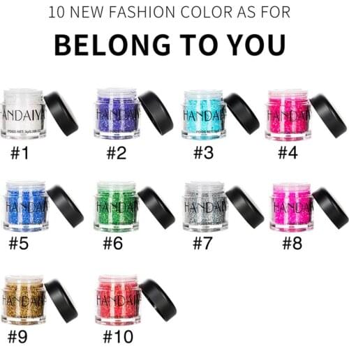 10 Colors Holographic Glitter Eyeshadow Powder Kit Metallic Shiny Crystal Luster Eye Prime Shimmer Diamond Face Body Shiny Skin