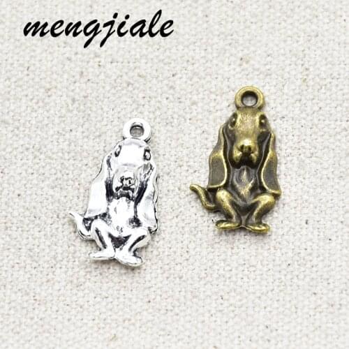 12pcs hot sell Antique Silver charms Labrador Puppy Pendant Charms Dog Charms For Jewelry accessories 25*14*2mm