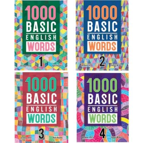 4 Books/Set 1000 Basic English Words Level 1-4 Primary School Common English Words Dictionary Book