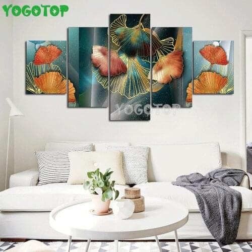 5 Pieces red Ginkgo Leaf 5d DIY diamond painting full diamond embroidery mosaic Rhinestone Wall Art abstract Luxury ML1474