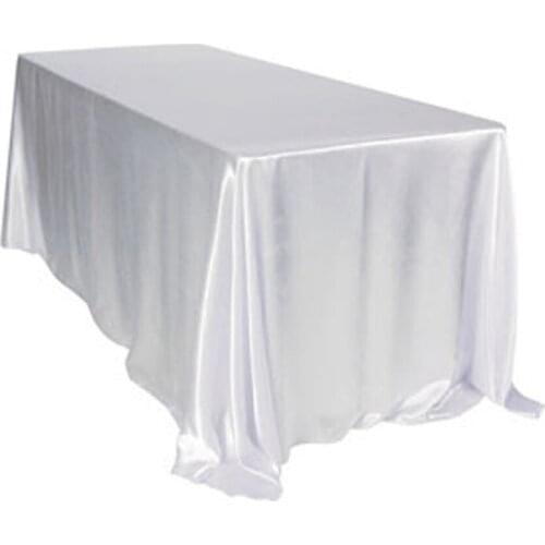 5pcs/ Pack Rectangular Satin Tablecloth White/Black Table Cover For Wedding Party Restaurant Banquet 57 126 Inch Decorations X