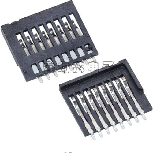50PCS/Lot Micro TF/SD Card Holder Socket Connector 8P/8Pin All-Plastic Simple-Type Ultrathin For Memory
