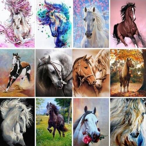 5D Diamond Embroidery horse Cross Stitch DIY Diamond Painting Anmial Diamond Mosaic Rhinestones Home Decor