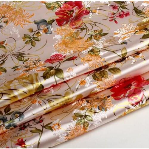 70cm*100cm COS costume dress baby clothes kimono fabric brocade fabrics gold Metallic peony
