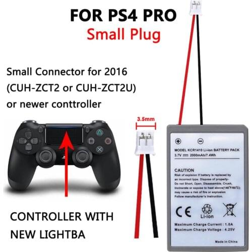 2000mAh Battery for Sony PS4 Pro Slim Bluetooth DualShock Controller Second Generation CUH-ZCT2 CUH-ZCT2U KCR1410