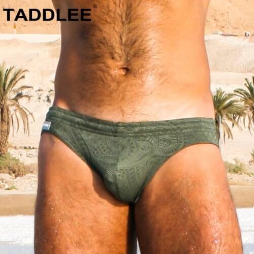 Taddlee Brand Swimming Briefs Men Swimwear Sexy Swimsuits Bathing Suits Solid Green Color Swim Bikini Surf Board Boxers Shorts