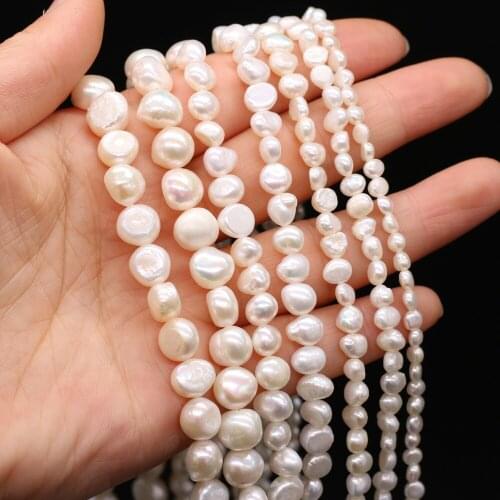 5/6/7/8/9mm Natural Pearl Beads 100% Freshwater Irregular Pearl Loose Beads with Hole for Jewelry Making Necklace Bracelet