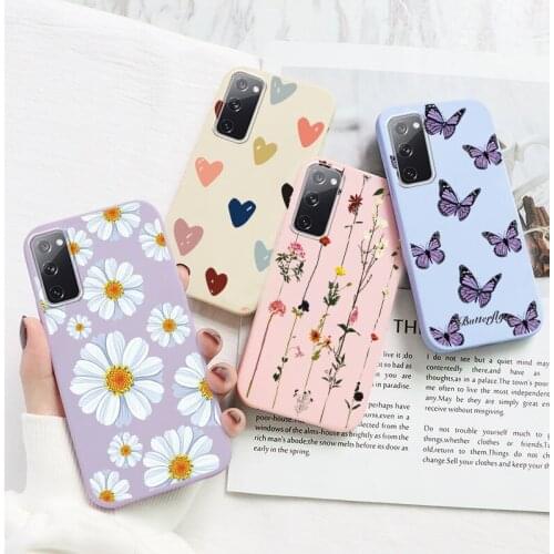 For Samsung Galaxy S20 FE Lite Fan Edition Case Flower Protective Bumper Coque For Samsung S20FE S 20 FE Soft Silicone TPU Cover