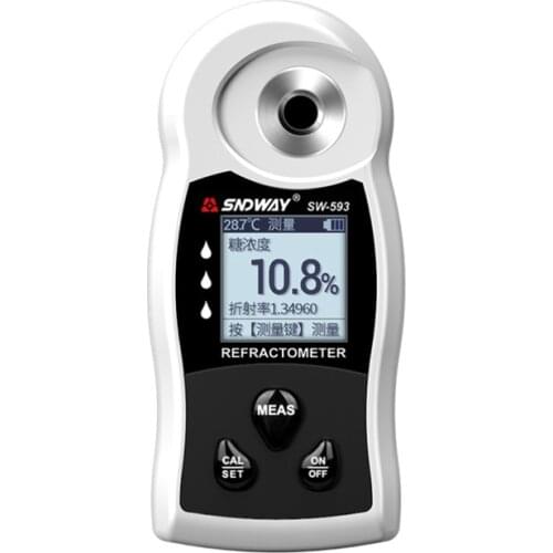 SW-593 Digital Refractometer Brix LCD Sugar Meter for Fruit Wine Beer Alcohol Sugar Concentration Tester