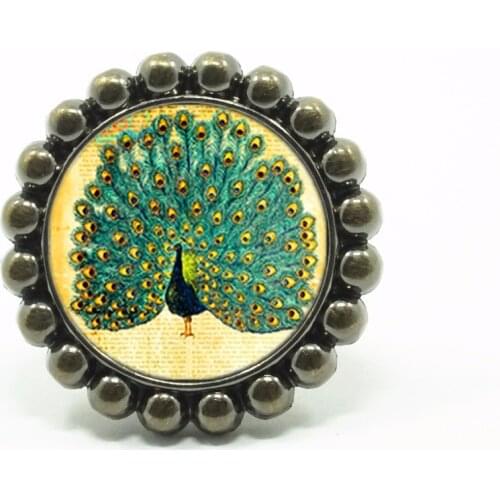 Flower Shape Peacock Knobs Drawer Knobs Bronze / Crystal Dresser Knobs Cabinet Handles Pull Knob Ornate / Furniture Hardware