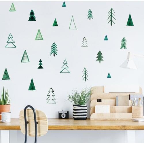 DIY Cute Woodland Pine Tree Wall Sticker Decals for Kids Room Bedroom Nursery Home Decoration Baby Gift Stickers Art Murals