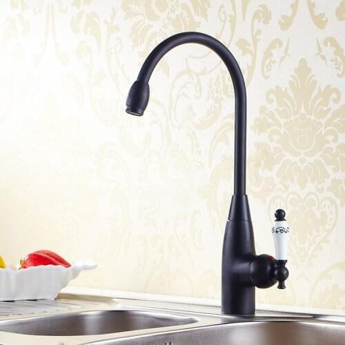 European style copper black patina kitchen sink faucet countertop antique wash basin single hole faucet
