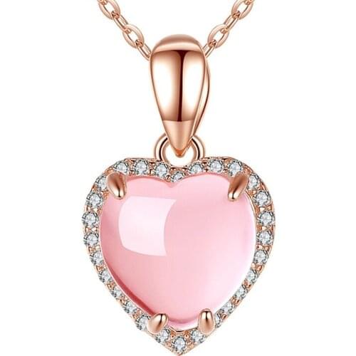 China Natural Jade Pink Hand Carved Love Pendant Fashion Boutique Jewelry Pink Agate Necklace Popular Gift