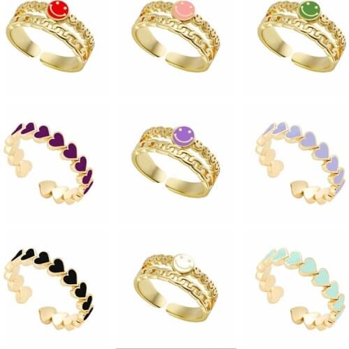 AIDE 2021 Trend 925 Sterling Silver Rings for Women Summer Colors Heart Enamel Wedding Rings Jewelry Bijoux Bague Femme Anel