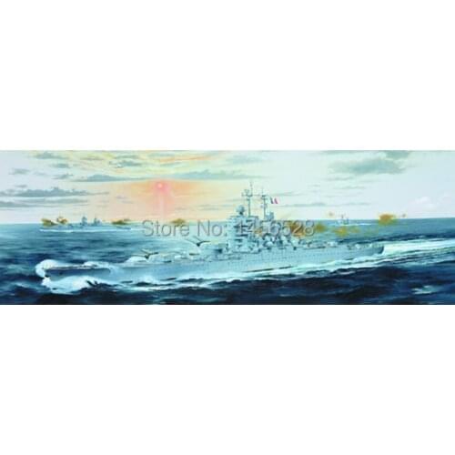 Trumpeter 1/700 05752 French Battleship Jean Bart 1955 Assembly Model kits building scale model ship 3D puzzle ship