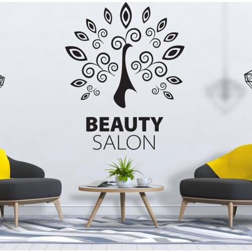 Creative Abstract Wall Decals Beauty Salon Fashion Hairstylist Beautiful Girl Wall Sticker Hair Salon Wallpaper Removable S272