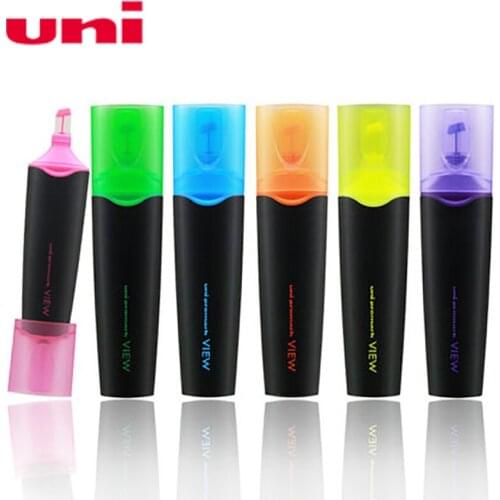 6 Pieces Uni Mitsubishi USP-200 Highlighters Marker Pen Premium Fluorescent Pen Oblique tip 6 Colors Available 2018