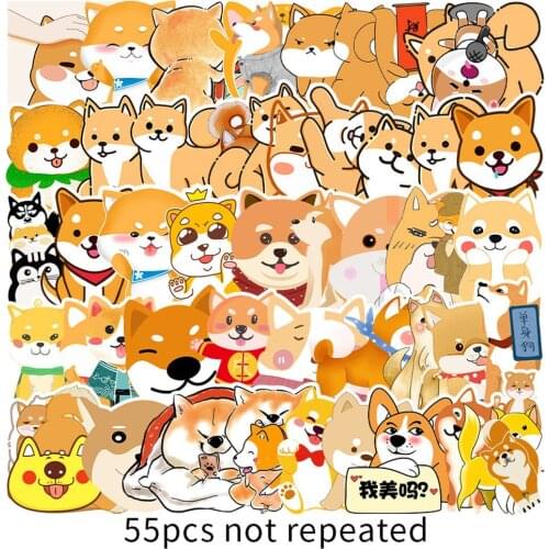 50pcs Kawaii Cute Stickers Lovely Shiba Inu Akita Dog Stickers DIY Diary Scrapbook Cartoon Sticker for Luggage Mobile Phone Case