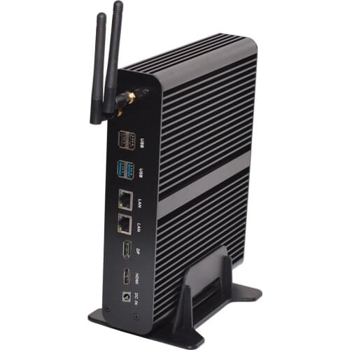 Top Fanless Mini PC intel Dual Core i7 6567U Plus DP HDMI SD 8*USB up to 32G RAM Mini Computer 3.3GHz Dual LAN Nettop HTPC 4K