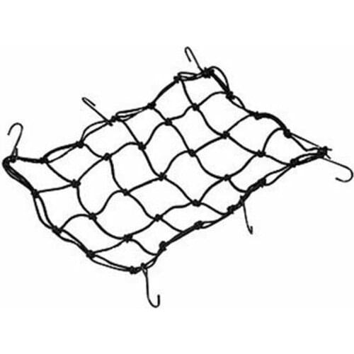 Motorcycle Black 6 Hooks Hold Down Cargo Luggage Helmet Net Mesh Chopper Bobber Touring ATV