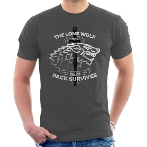 Lone Wolf Dies Pack Survives Men Brand Clothing Tees Casual Male Designing Cheap T Shirts