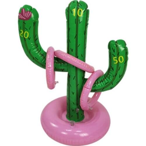 Inflatable Cactus Ring Toss Set Funny Beach Party Bar Supplies Floating Pool Toys Outdoor Swimming Pool Accessories Games