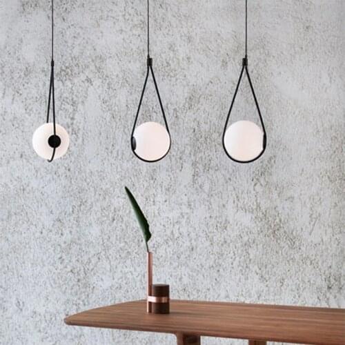 Nordic Creative Led Pendant Light Bar Dining Room Lights Single Head Black Glass Lamps Bedroom bedside lamp Luminaire Lighting