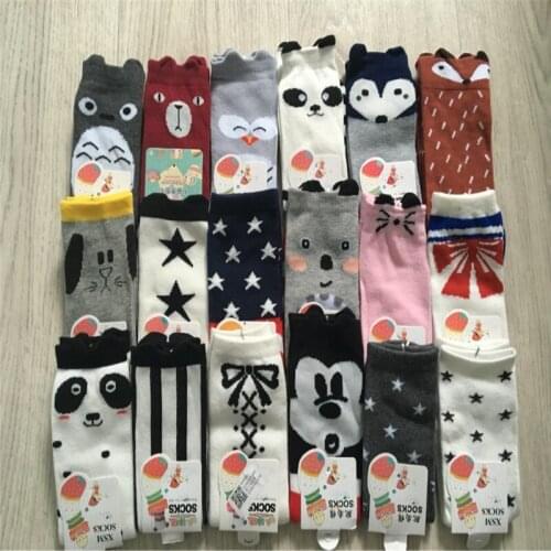 Socks for babies girls cotton fox cute character knee socks clothes for boy unisex boot for boy toddler cartoon socks