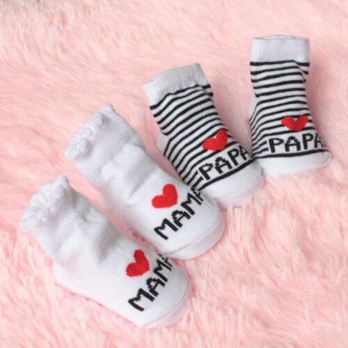 Spring Autumn Infant Baby Boy Socks Slip-resistant Floor Girl Sock Love Mama Papa Letter calcetines meia infantil l1212