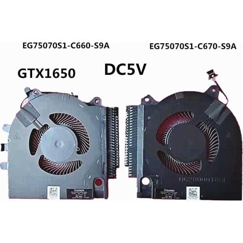 2021 New Laptop CPU/GPU Cooling Fan for Dell G15 5510 5511 5515 01JYXG 0203MH GTX1650 EG75070S1-C660-S9A EG75070S1-C670-S9A 5V