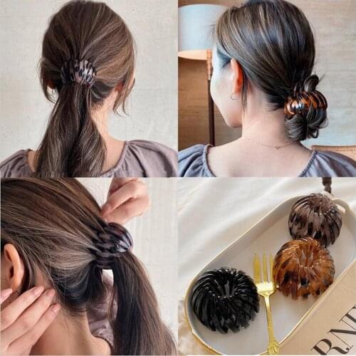 New Fashion Women Bun Hair Claw Horsetail Buckle Hair Clip Bird Nest Expanding Hair Accessories Female Ponytail Hair Accessories
