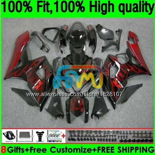 OEM For SUZUKI GSXR-1000 Red flames GSX R1000 GSXR 1000 CC 05 06 42BS.3 GSX-R1000 1000CC 05 06 K5 GSXR1000 2005 2006 Fairing