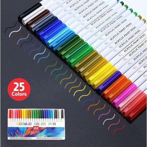 21/25 Color Permanent Acrylic Paint Marker Pens for Fabric Canvas , Art Rock Painting, Card Making, Metal and Ceramics, Glass