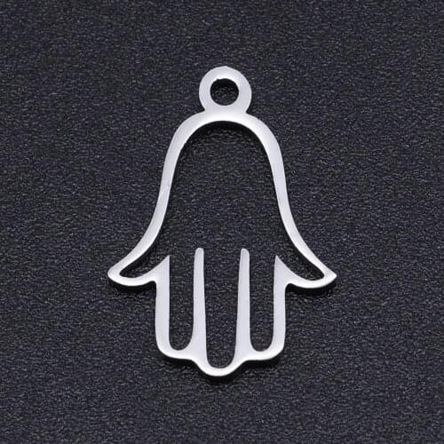 5pcs/lot 100% Stainless Steel Hamsa Hand Charms Wholesale Never Tarnish Jewelry Making Charms Bracelets Pendants