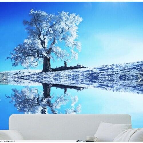 Custom nature wallpaper, winter scenery for the living room bedroom TV background wall waterproof embossed wallpaper