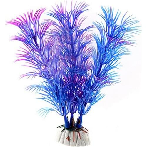 Lifelike Artificial Aquatic Plant Ceramic Base Plastic Aquarium Plant Fish Tank Decor Accessories Photography Props Home Decor