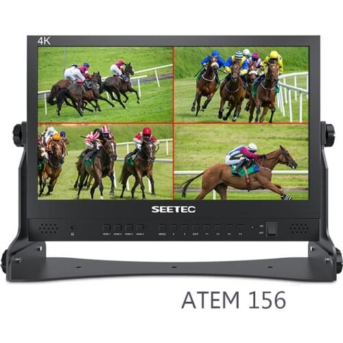 SEETEC ATEM156 15.6 Inch Live Streaming Broadcast Director Monitor with 4 HDMI Input Output Quad Split Display for ATEM Mini