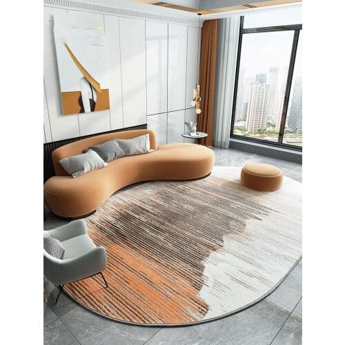 Modern Simple Living Room Carpet Light Luxury Art Bedroom Oval Rectangle Mat Balcony Piano Floor Mat Ousehold Decorative Rug