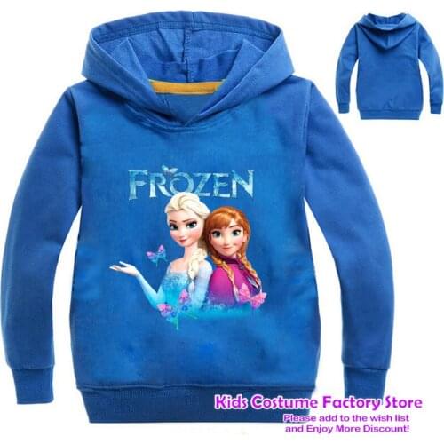 2021 New Kids Baby Boys Girls Toddlers Frozen 2 Elsa Anna printing Hoodies Cartoon Tracksuit Children Clothing Cute Sweatshirts