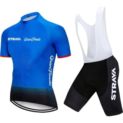2021 STRAVA Cycling Jersey 20D PAD Bike Shorts Set Men Ropa Ciclismo Maillot Culotte Bicycling Clothing Top Bottoms Sportswear