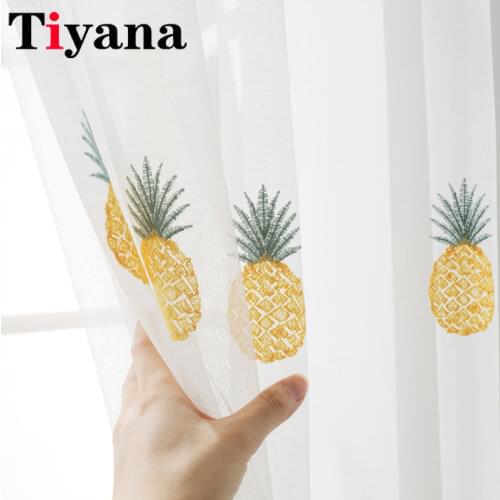 Tiyana Fruit Design Tulle Curtains For Living Room Bedroom Kids Room Window Drapes kitchen Cartoon Sheer Curtain Panel ZH026-5