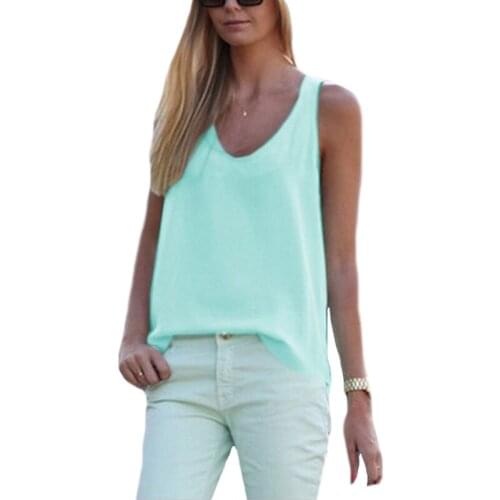 YSDNCHI Shirts Women Casual Blusas Sleeveless Chiffon Blouses Summer White Tops Sexy Black