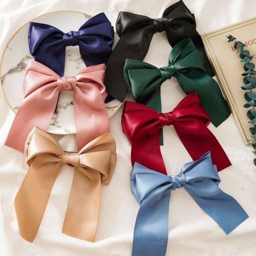 Ribbon Bow Clip For Girls Bohemian Hairpins Scrunchy Korean Kids Hair Accessories For Women Big Bow Girls Lovely Hairpin