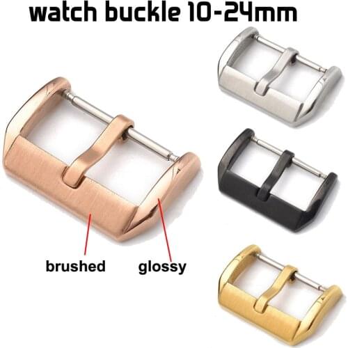 Stainless Steel Watchband Buckle for Watch Strap Clasp Glossy Brushed Replacement Repair Parts 10 12 14 16mm 18mm 20mm 22mm