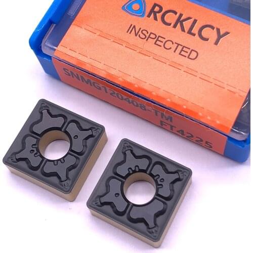 10pcs RCKLCY High quailty SNMG120408 TM FT4225 Carbide insert lathe tool metal lathe tool External turning tool Hard Alloy