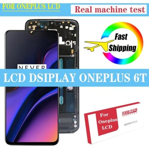 100% Original 6.41'' Amoled LCD For Oneplus 6T A6010 A6013 Display Touch Screen Digitizer Assembly Repair Parts